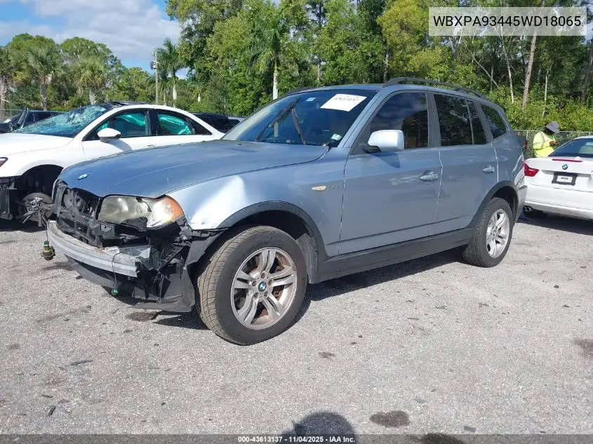 WBXPA93445WD18065 | 2005 BMW X3 3.0I