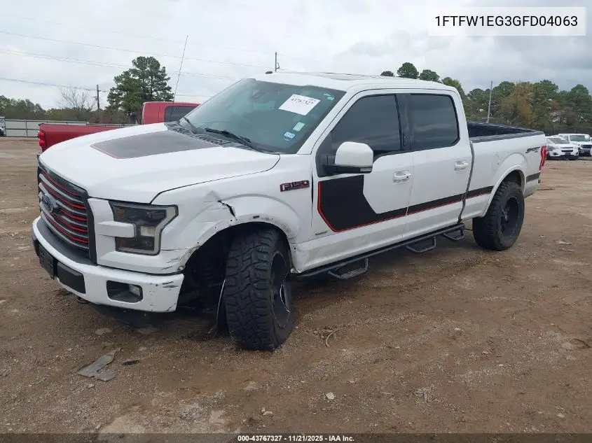 1FTFW1EG3GFD04063 | 2016 Ford F-150 Lariat