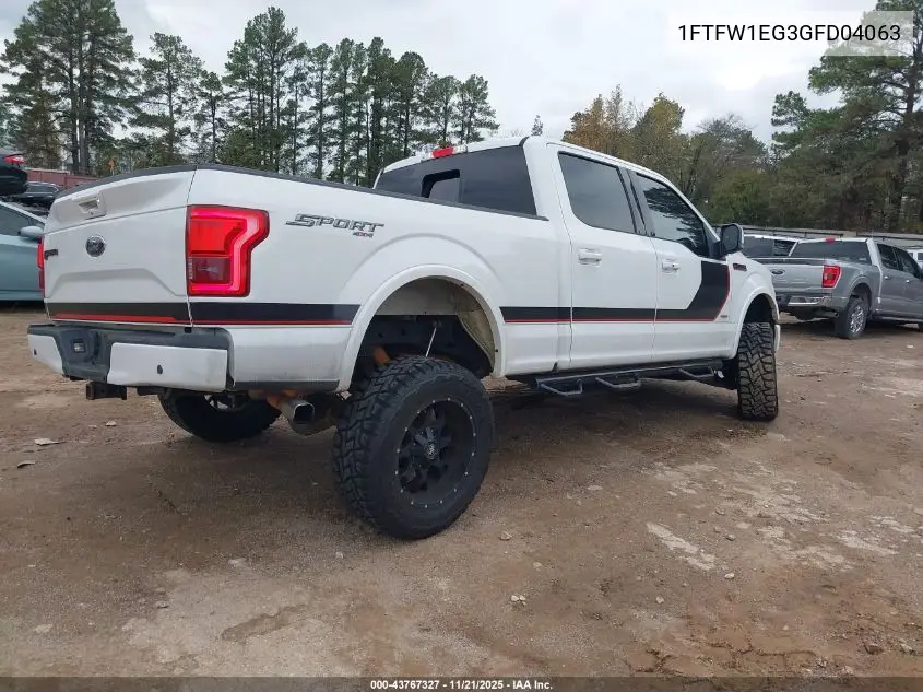 1FTFW1EG3GFD04063 | 2016 Ford F-150 Lariat